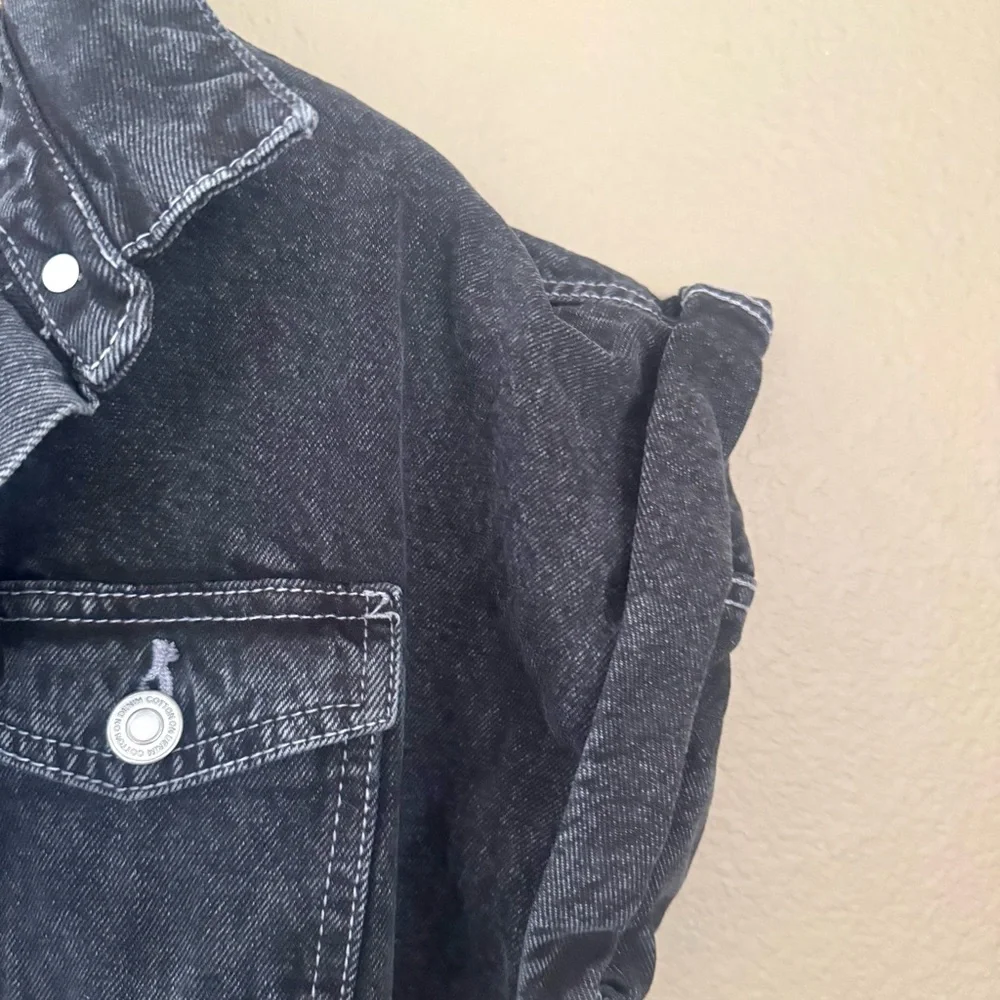 Cotton On Denim Short Sleeve Button Front Playsuit Black Size 4 - Picture 5 of 6